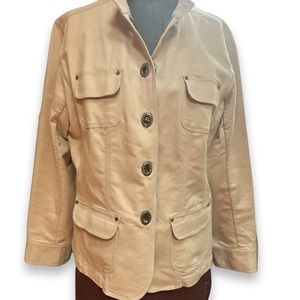 Tan Chico’s size 2 blazer jacket with pockets